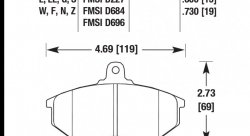 Колодки тормозные HB190F.600A HAWK HPS передние VW Golf II,III