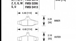 Колодки тормозные HB112G.540 HAWK DTC-60 PBR GM (Rear) 14 mm