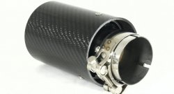 Насадка на глушитель, дизайн M-Style, карбон, D посадочный 57 мм / D наруж 90 мм, полированная сталь