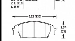 Колодки тормозные HB361F.622 HAWK HPS передние Honda Civic EP3 Type-R