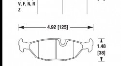 Колодки тормозные HB399N.630 HAWK HP+ задние  BMW (E24), (E28), (E30), (E34)