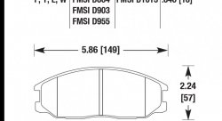Колодки тормозные HB461W.646 HAWK DTC-30; Hyundai, Kia 17mm