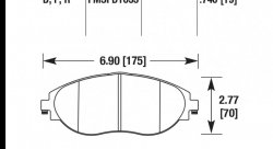 Колодки тормозные HB779R.740 HAWK Street Race; 19mm