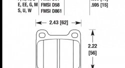 Колодки тормозные HB172M.595 HAWK Black Porsche 911 "M" Caliper 15 mm