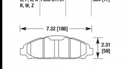 Колодки тормозные HB773G.664 HAWK DTC-60; Mustang (Front) 17mm