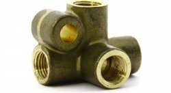 Соединитель четыре входа Goodridge М-М-М-М (M10x4 входа) female прямой конус бронза, 2204-31B