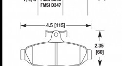 Колодки тормозные HB580E.627 HAWK Blue 9012 Factory 5 (Rear) 16 mm
