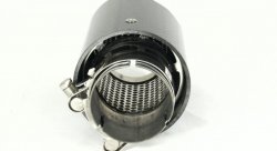 Насадка на глушитель, дизайн M-Style, карбон, D посадочный 57 мм / D наруж 90 мм, полированная сталь