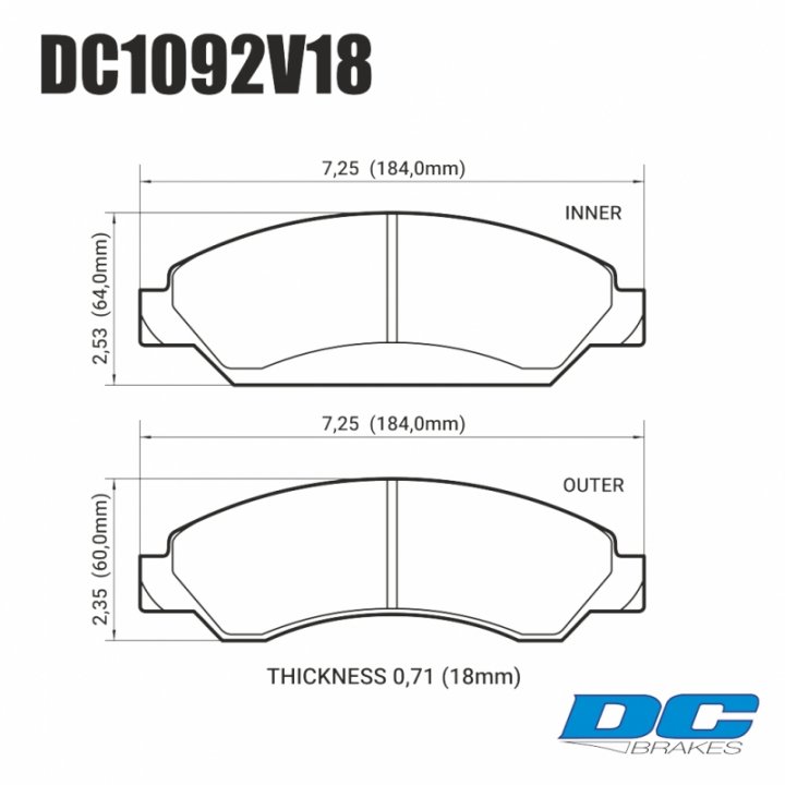 Колодки тормозные DC1092V18 DC brakes Street HD передние CADILLAC Escalade / Chevrolet Tahoe