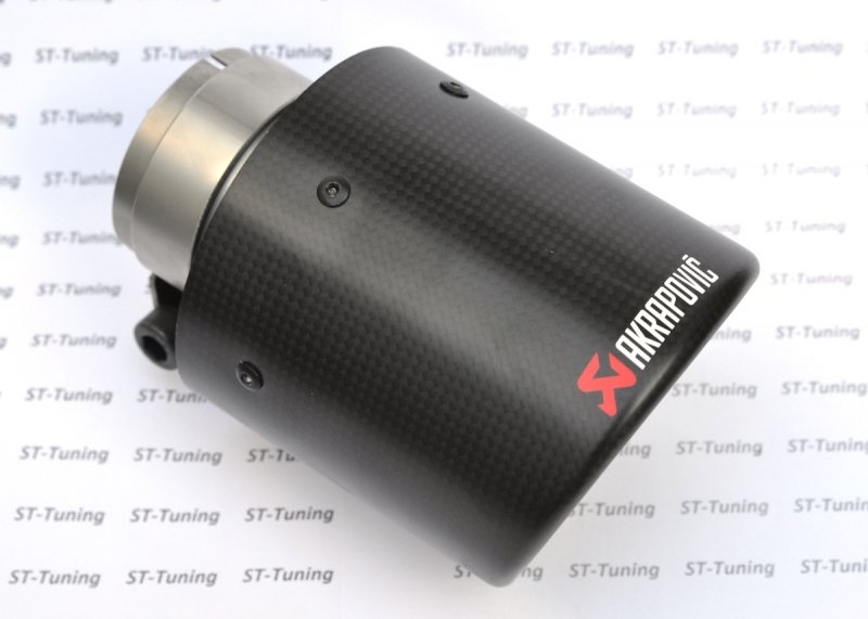 Насадка на глушитель, дизайн AKRAPOVIC карбон, D посадочный 57 мм / D наруж 101 мм AC157101