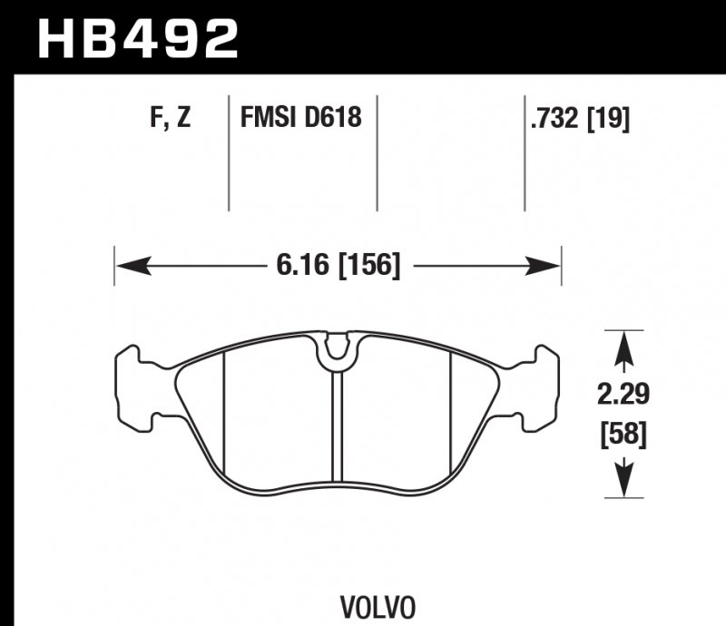 Колодки тормозные HB492F.732 HAWK HPS