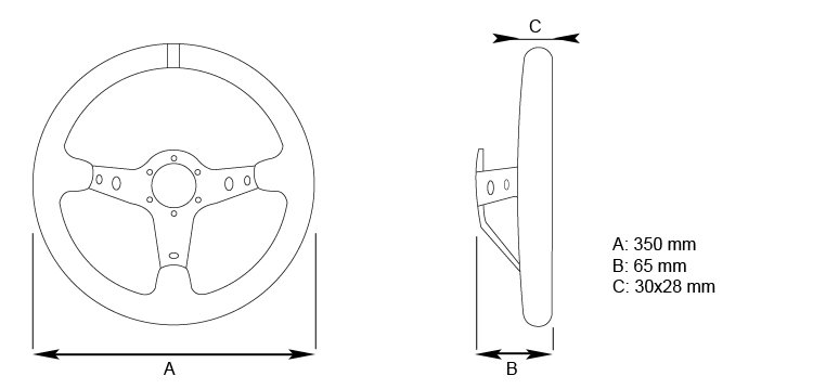 Спортивный руль GP RACE S 2000 BLACK (Оригинал)