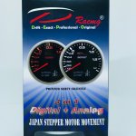 Датчик DEPO 60mm 4 в 1 черный буст, давление масла, температура масла и вольтаж