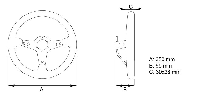 Спортивный руль GP RACE CONDOR BLACK/YELLOW (Оригинал)