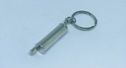 Брелок "бочка выхлопная" серебро
