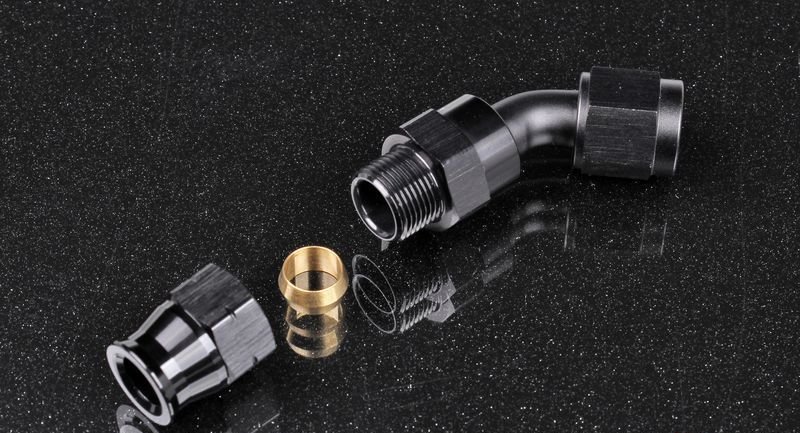 Фитинг AN6 45° под алюминиевую трубку 9,5 мм