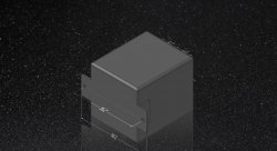 Бак топливный, 2 л, вход - AN6, выход - AN6, с отверстием для насоса 044, алюминиевый, черный