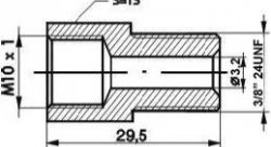 Переходник РЕДУКЦИОННЫЙ R-231 WP M10X1 3/8х24UNF, L=29.5MM, AN3