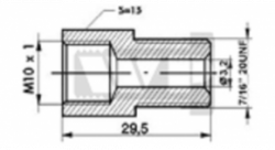 Переходник РЕДУКЦИОННЫЙ R-230 WP M10X1 7/16х20UNF, L=29.5MM, AN4