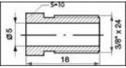Штуцер WPP-115 3/8X24, L=18MM, S=10, D=5MM УНИВЕРСАЛЬНЫЙ AN3