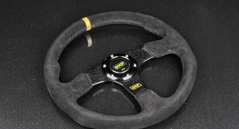 Руль 355 мм, нулевой вылет, замша, черная нить