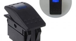 Кнопка включатель-выключатель в авто 16А с синей подсветкой