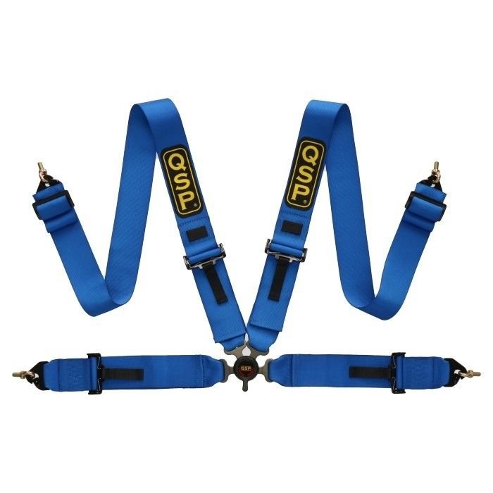 QSP ремни для автоспорта (3+3") (4-х точечн.), синий (с омологацией)