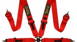 QSP ремни для автоспорта (3+3") (4-х точечн.), красный (с омологацией)