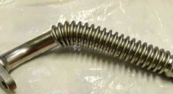 Трубка слива масла с турбины гофрированная 190мм, большой фланец (T3)