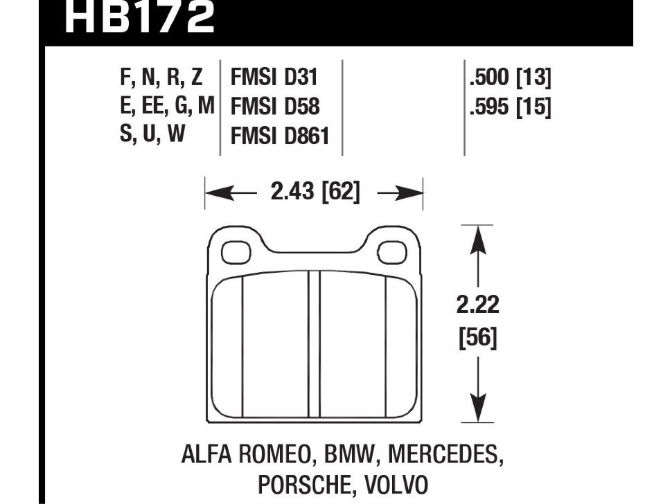 Колодки тормозные HB172B.595