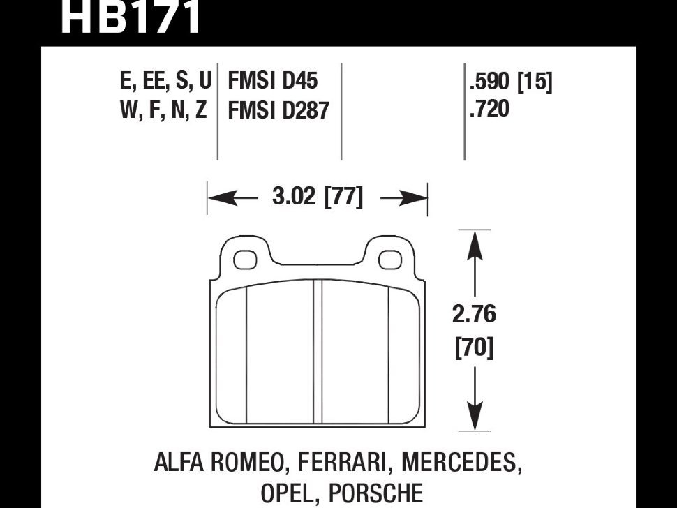 Колодки тормозные HB171B.590