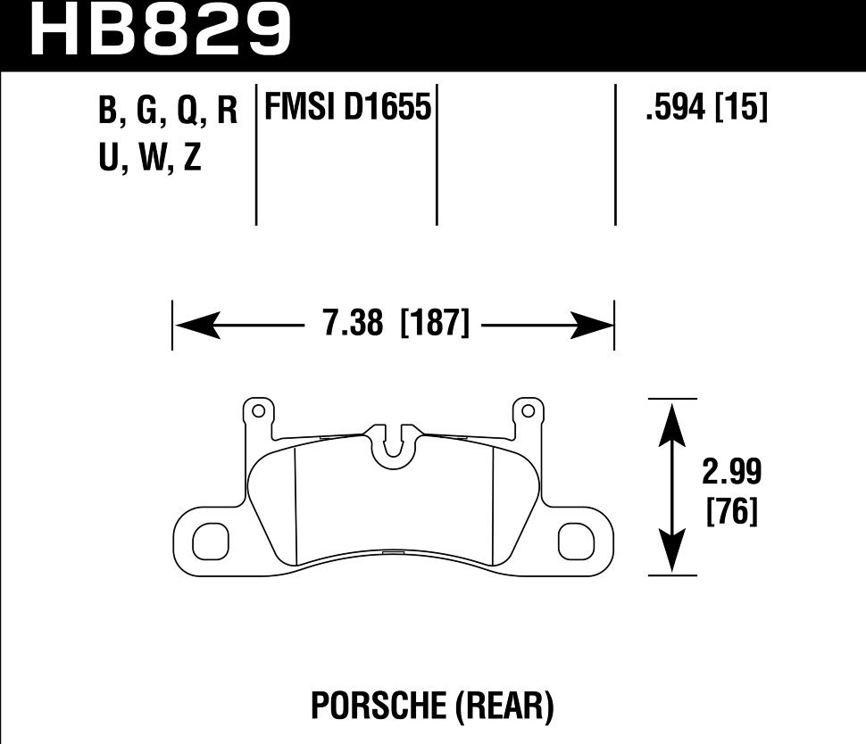 Колодки тормозные HB829W.594 HAWK DTC-30 D1655 Porsche (Rear)