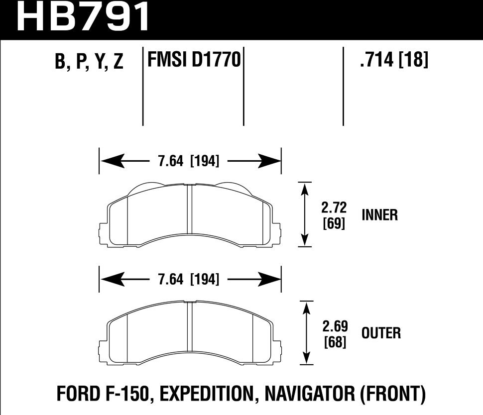 Колодки тормозные HB791B.714 HAWK HPS 5.0