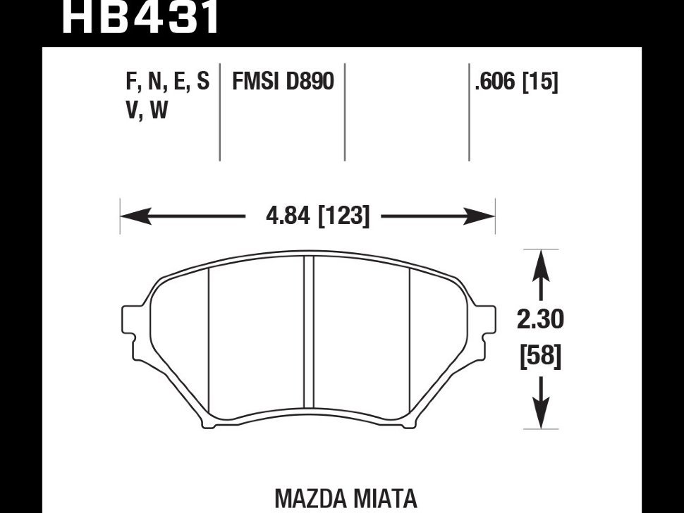 Колодки тормозные HB431G.606