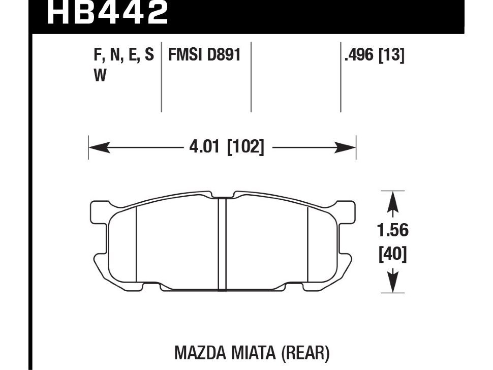 Колодки тормозные HB442B.496