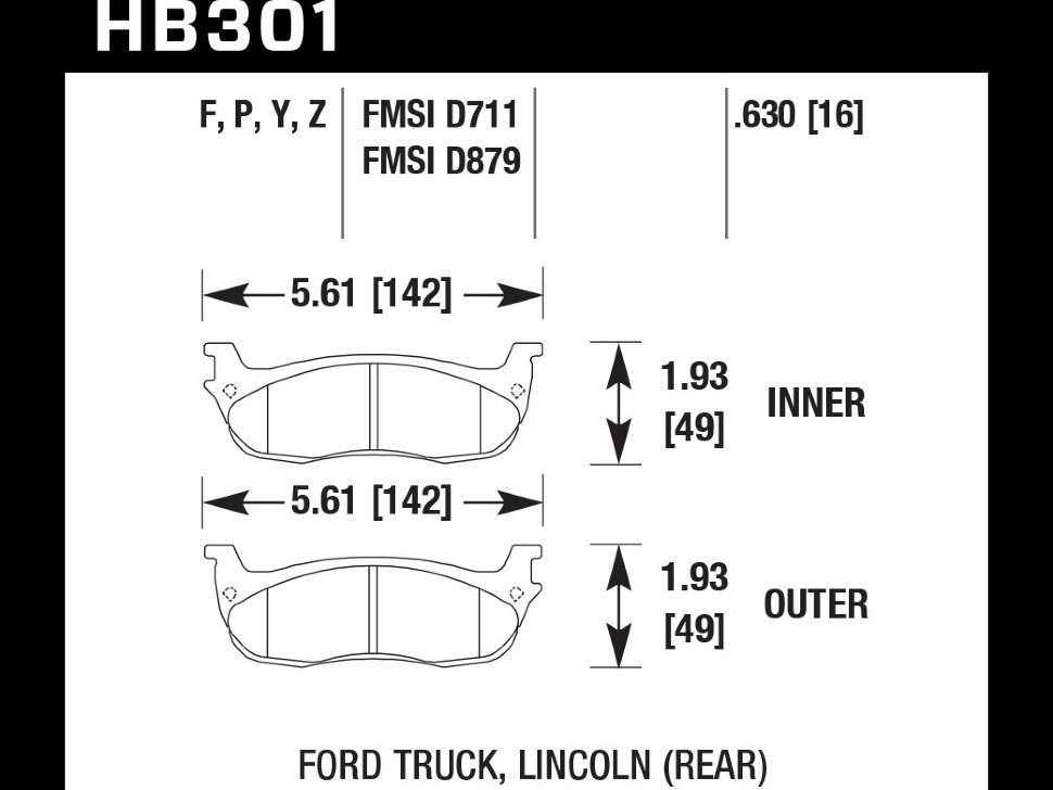 Колодки тормозные HB301B.630
