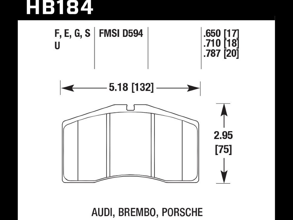 Колодки тормозные HB184B.650