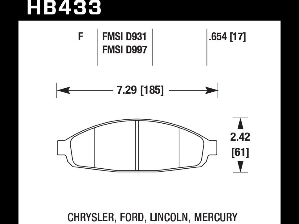 Колодки тормозные HB433B.654