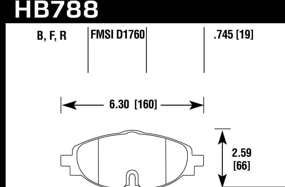 Колодки тормозные HB788B.745 HAWK HPS 5.0, перед VW GOLF VII; Passat 3G; AUDI TT FV3; A3 8V1