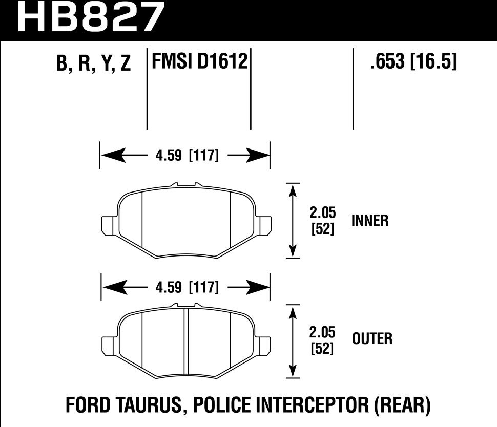 Колодки тормозные HB827Y.653 HAWK LTS Ford Explorer AWD задние