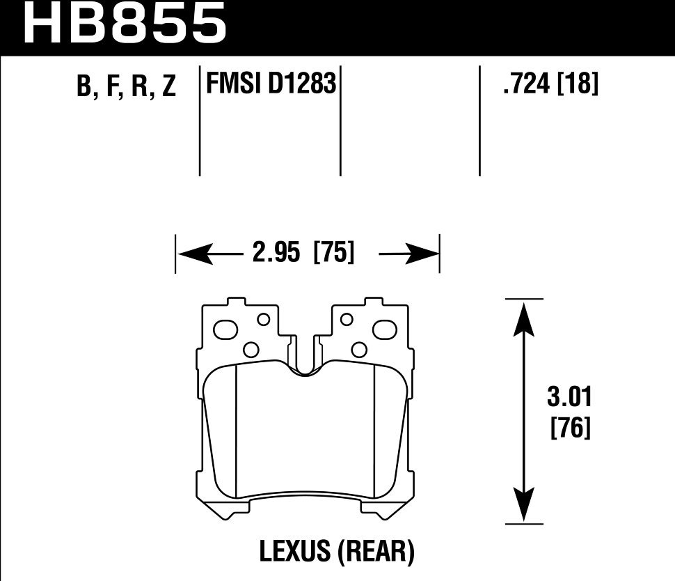 Колодки тормозные HB855F.724 HAWK HPS Lexus LS460 Sport задние