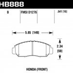 Колодки тормозные HB888B.641 HAWK HPS 5.0 Honda Civic GX передние