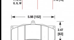 Колодки тормозные HB688B.710 HAWK HPS 5.0 PROMA 6 порш, AP Racing, Stop Tech, JBT, Alcon, HPB, XYZ