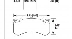 Колодки тормозные HB780N.625 HAWK HP Plus; перед AUDI A6, S6, A7 4G; A8 S8 4H; PR 1LU, 1LX, 1LN