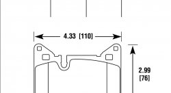 Колодки тормозные HB808F.570 HAWK HPS   Mercedes-Benz C63 AMG Black Series задние