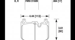 Колодки тормозные HB765W.664 HAWK DTC-30 BMW (Front)