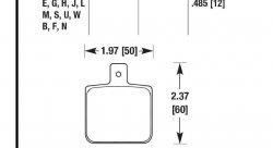 Колодки тормозные HB104Q.485 HAWK DTC-80 Wilwood DL Single, Outlaw w/ 0.156 in. center hole