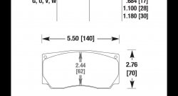 Колодки тормозные HB221U.787 HAWK DTC-70 AP Racing, Wilwood