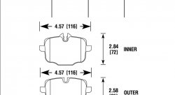 Колодки тормозные HB820Z.675 HAWK PC BMW 550i  задние