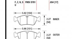 Колодки тормозные HB546B.654